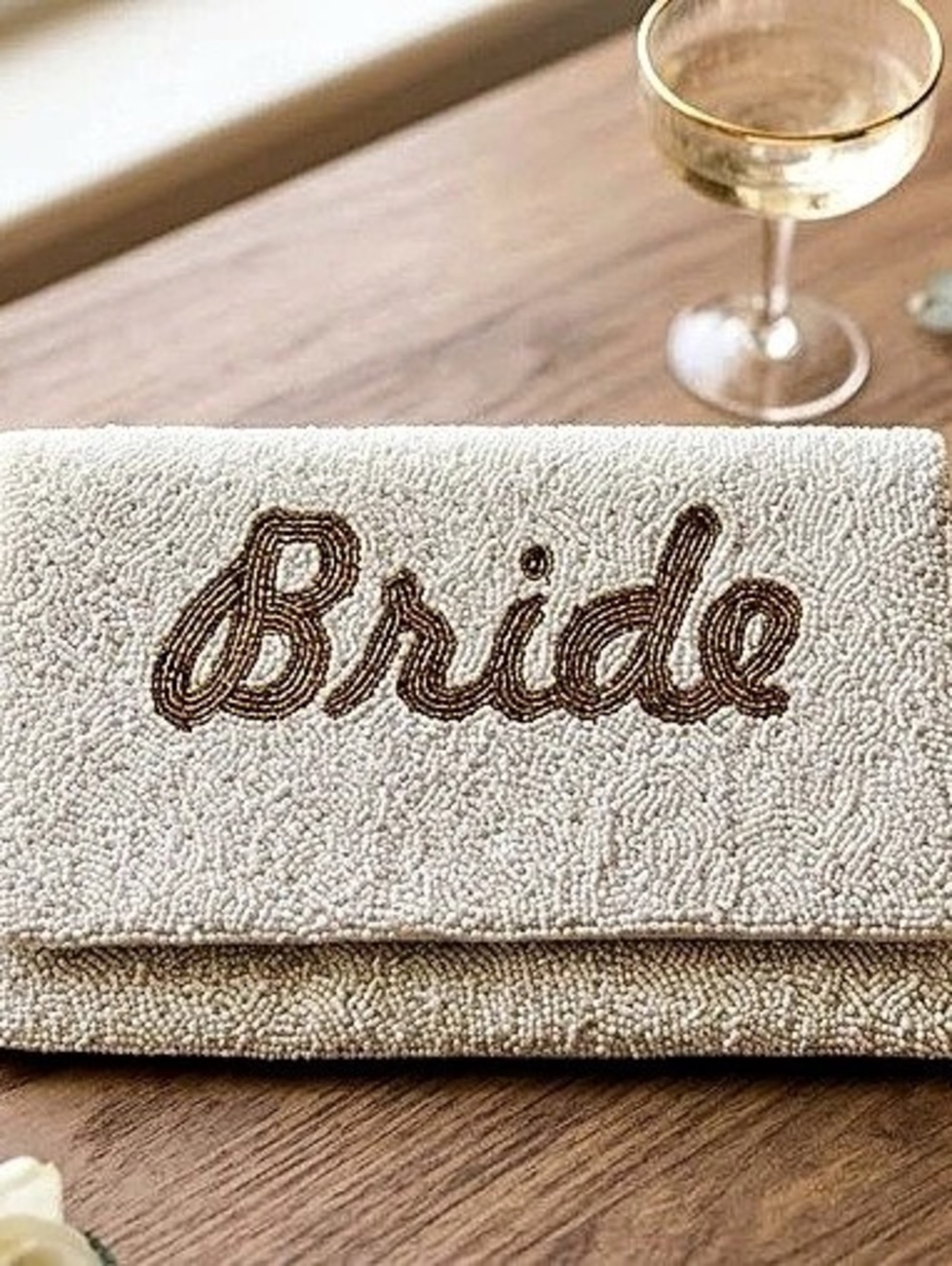 Bride Wedding Clutch White & Gold